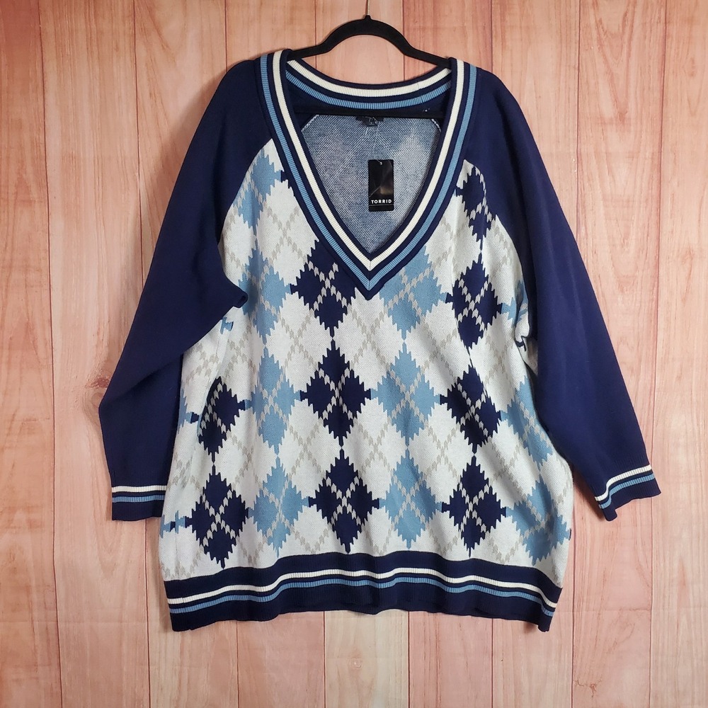 Torrid V Neck Raglan Sweater Womens Sz 4X Plus Size Pullover NEW NWT